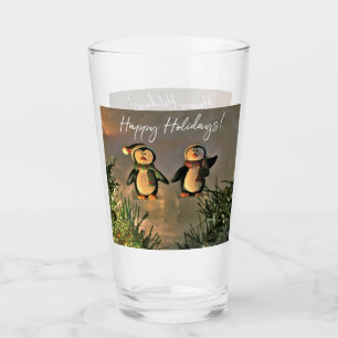 Holiday Penguins Glass