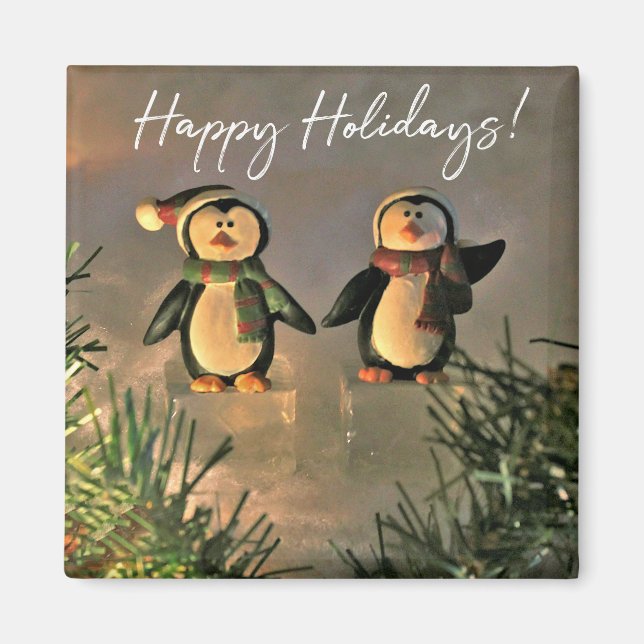 Holiday Penguins Magnet (Front)
