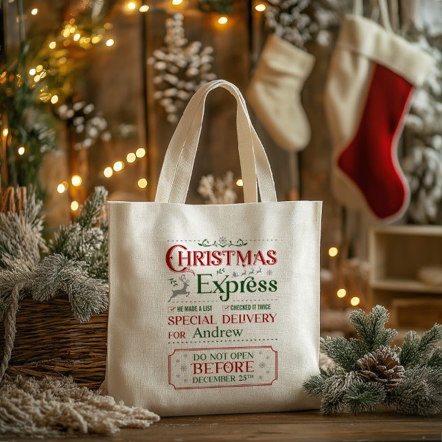 Holiday Personalised Christmas Express Tote Bag (Holiday Personalized Christmas Express Tote Bag)