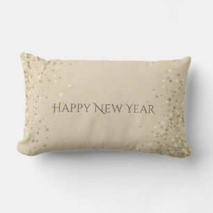 Holiday Petite Stars Throw Pillow-Happy New Year Lumbar Cushion