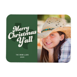 Holiday Photo Card *Merry Christmas Y'all* Magnet