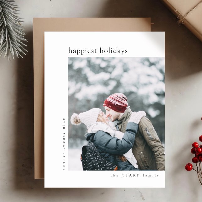 Holiday Photo Card | Minimalist Christmas Cards (Mark the most wonderful season with a sleek holiday card featuring your own photo)