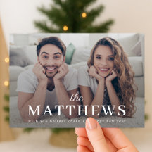 Holiday Photo Card | Modern Couple Mr & Mrs