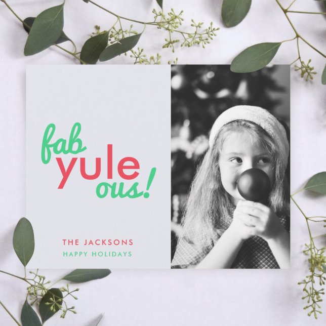 Holiday Photo Card | Modern Fab Yule Ous Funny (Send a smile with a funny modern Fab Yule Ous photo card by Guava)