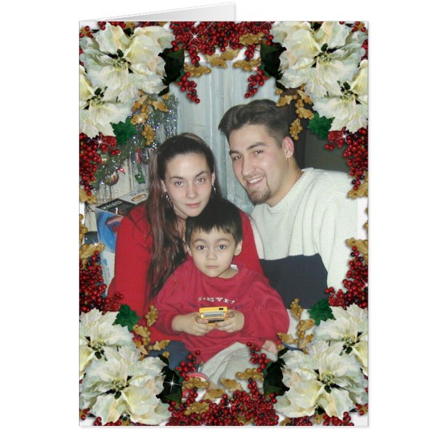 Holiday photo card White poinsettias (Front)