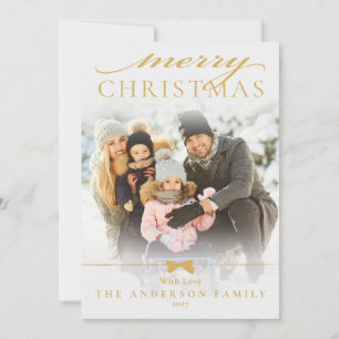 Holiday Photo Christmas Family Portrait Elegant Card
