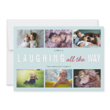 Holiday Photo Collage Christmas Laughing All Way