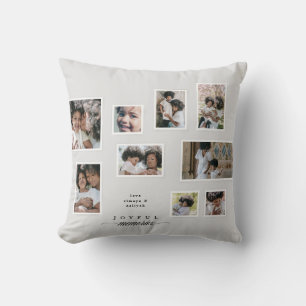 Holiday Photo Collage Modern Joyful Moments Cushion