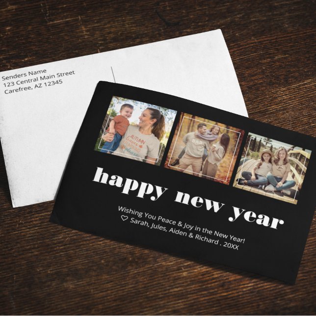 Holiday Photo Collage Modern Postcard (Creator Uploaded)