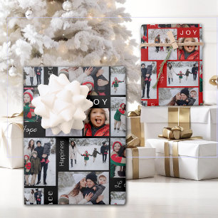 Holiday Photo Collage Wrapping Paper Sheet