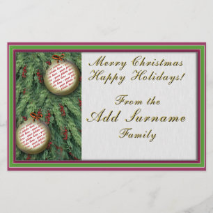 Holiday Photo Frame Writing Stationery