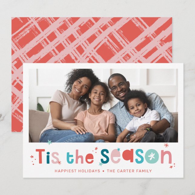 HOLIDAY PHOTO fun christmas quote tis the season (Front/Back)