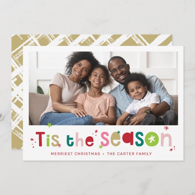 HOLIDAY PHOTO fun christmas quote tis the season (Front/Back)