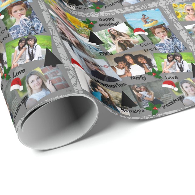 Holiday Photo Gift Wrap in Grey HAMbWG (Roll Corner)