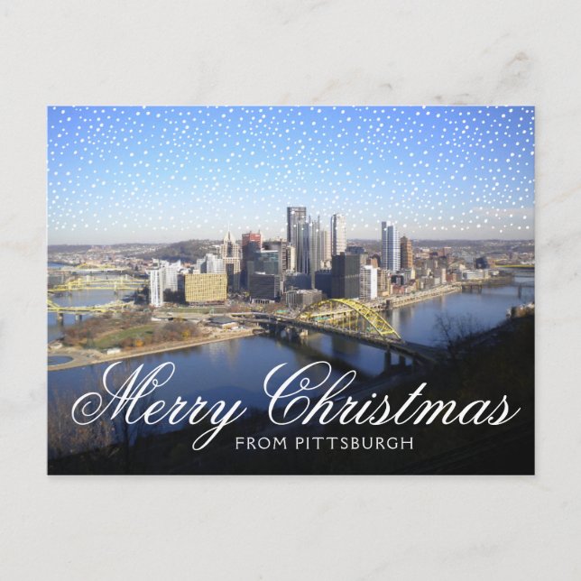 HOLIDAY PHOTO | Merry Christmas From Pittsburgh PA Postcard (Front)