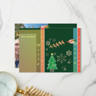 Holiday Photo "Merry Christmas" Santa's Reindeer  Thank You Card