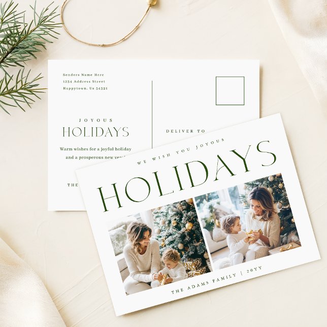 Holiday Photo Post Card | Modern Elegant Christmas (Creator Uploaded)