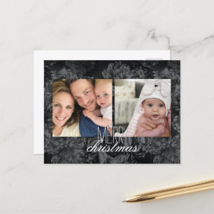 Holiday Photo Postcard dark floral wallpaper