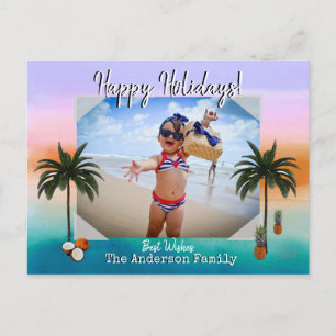 Holiday Photo Postcard with tropical background