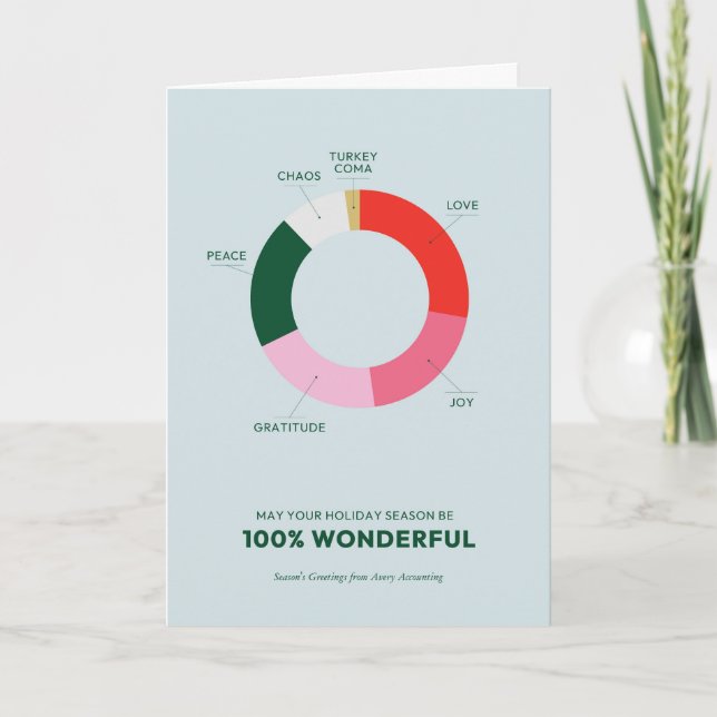 Holiday Pie Chart Corporate Holiday Card (Front)