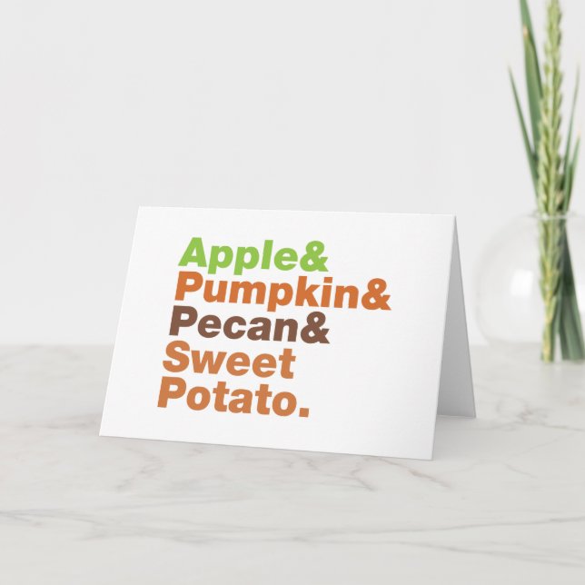 Holiday Pies ~ Festive Xmas Thanksgiving Christmas Card (Front)