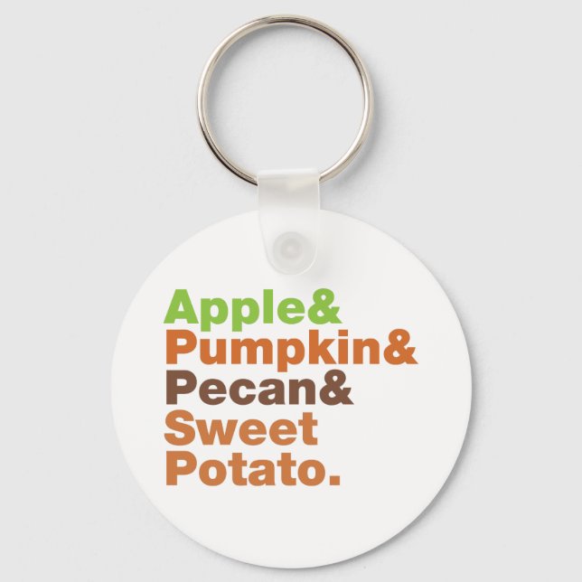 Holiday Pies ~ Festive Xmas Thanksgiving Christmas Key Ring (Front)