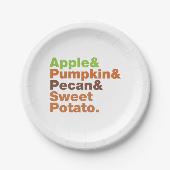 Holiday Pies ~ Festive Xmas Thanksgiving Christmas Paper Plate (Front)