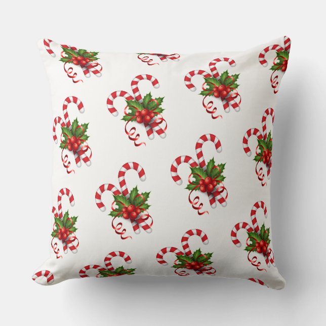 Holiday Pillow-Candy Canes Cushion (Front)