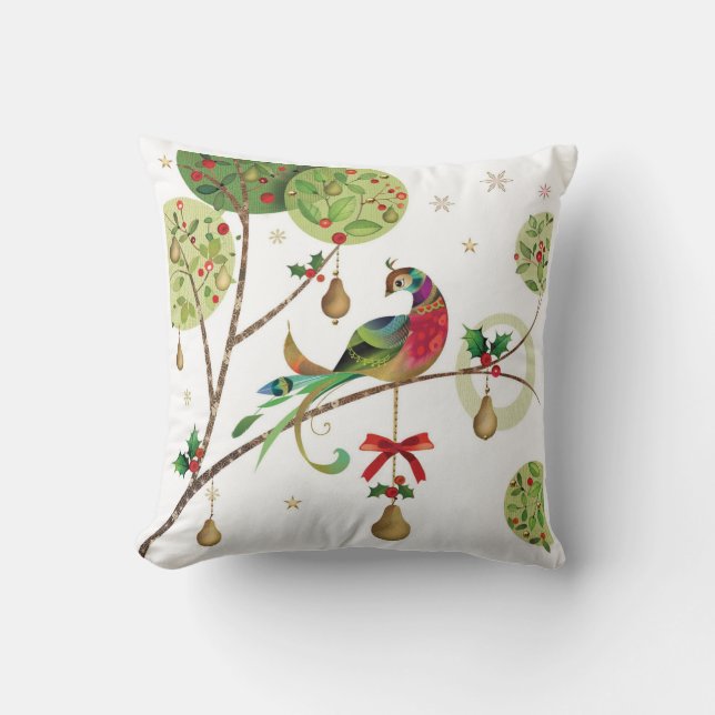 Holiday Pillow-Partridge Cushion (Front)