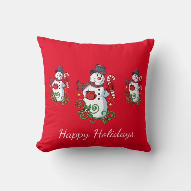 Holiday Pillow-Snowman Throw Pillow (Front)