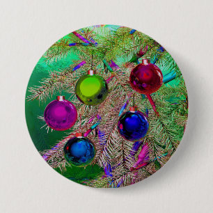 Holiday Pine Decor 7.5 Cm Round Badge