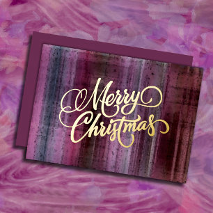 Holiday Pink Plaid Christmas Card