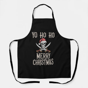 Holiday Pirate Yo Ho Ho Christmas Santa Boating Apron