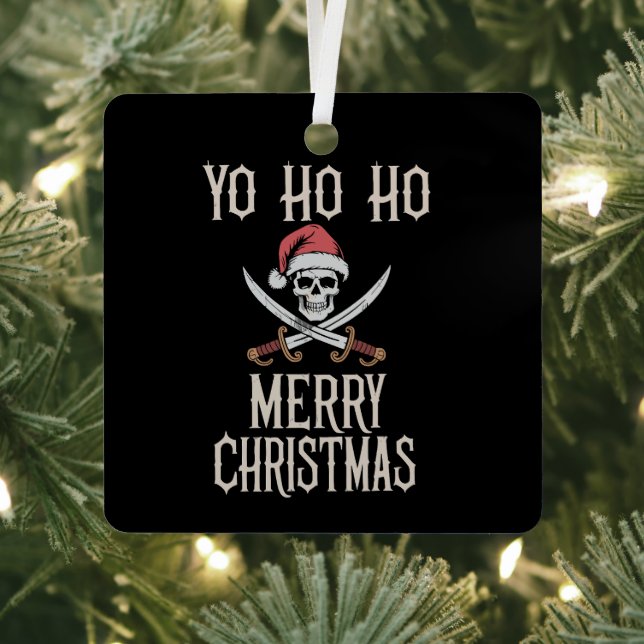 Holiday Pirate Yo Ho Ho Christmas Santa Boating  Metal Tree Decoration (Insitu)