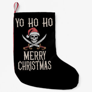 Holiday Pirate Yo Ho Ho Christmas Santa Boating Small Christmas Stocking