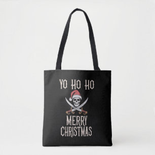 Holiday Pirate Yo Ho Ho Christmas Santa Boating Tote Bag