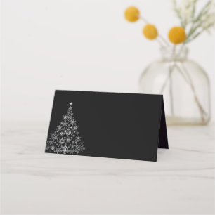 Holiday Place Card Snowflake Tree