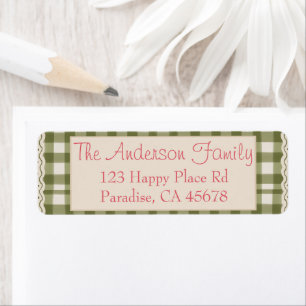 Holiday Plaid Address Return Address Label