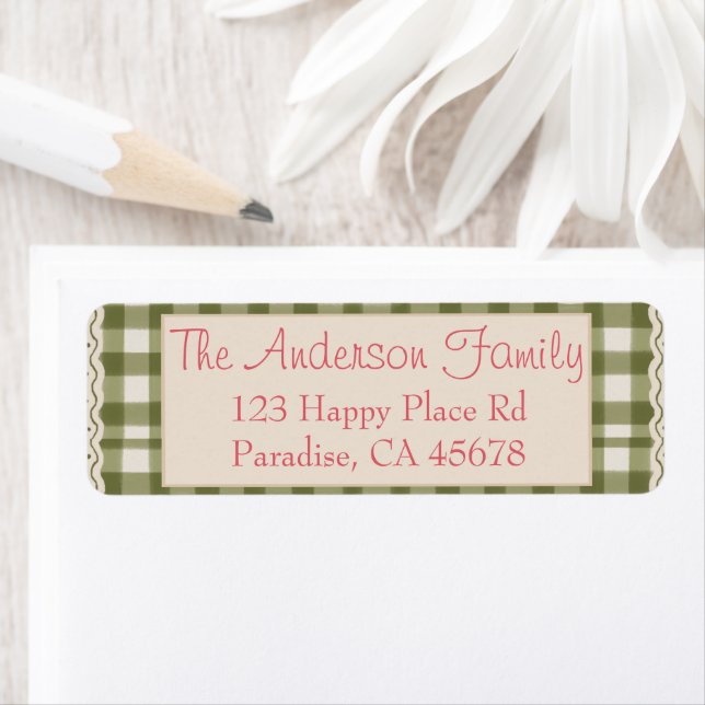 Holiday Plaid Address Return Address Label (Insitu)