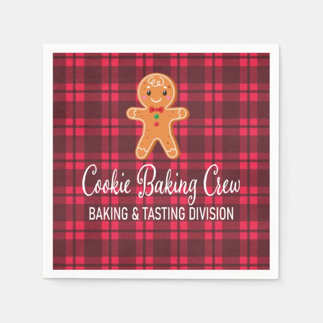 Holiday Plaid Cookie Baking Paper Napkin (Front)