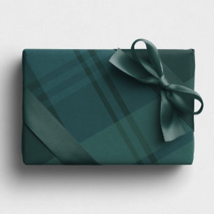 Holiday plaid green blue bold check Christmas Wrapping Paper Sheet