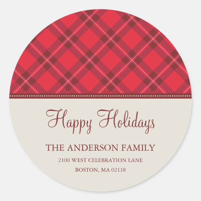HOLIDAY PLAID | HOLIDAY ADDRESS LABEL (Front)
