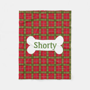 Holiday Plaid Personalised Doggie Blanket