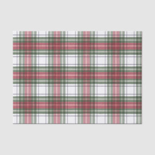 Holiday Plaid Red & Green Watercolor Tissue Paper