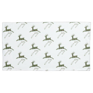 Holiday Plaid Reindeer Pillowcase-King Size Pillowcase