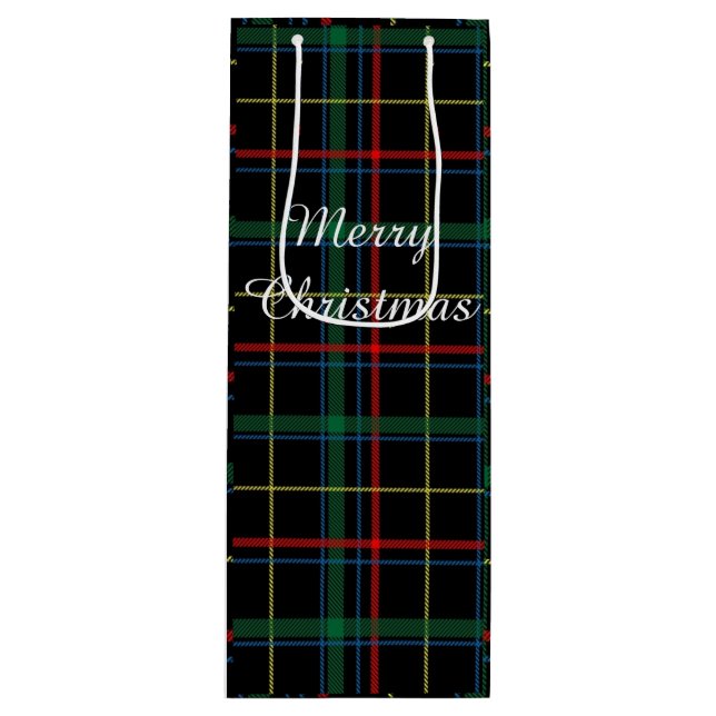 Holiday Plaid Wine Gift Bag (Front)