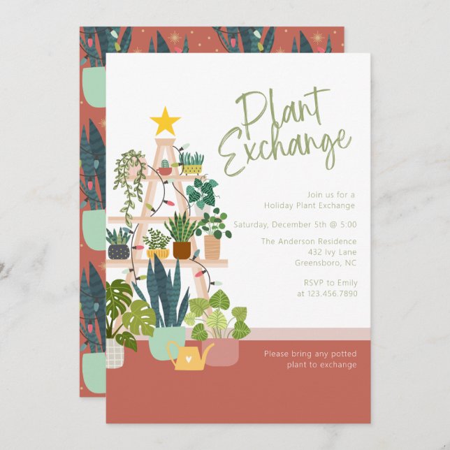 Holiday Plant Exchange Invitation (Front/Back)