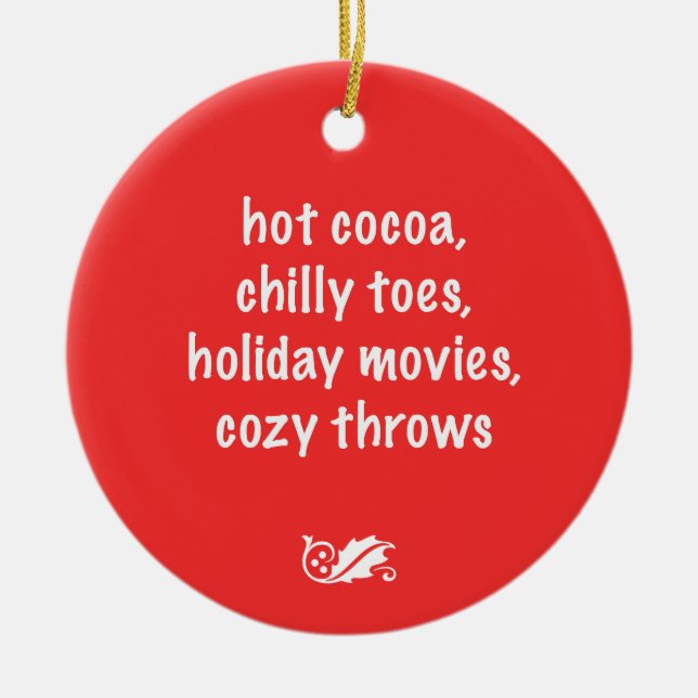 Holiday Poem Red Ornament (Front)