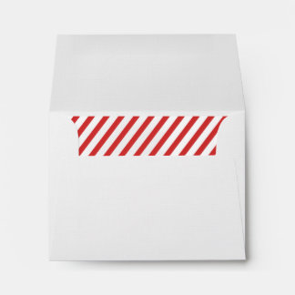 Holiday Poinsetta and Red Stripes Design Envelopes