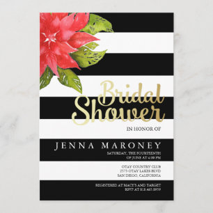 Holiday & Poinsetta Bridal Shower Invitation